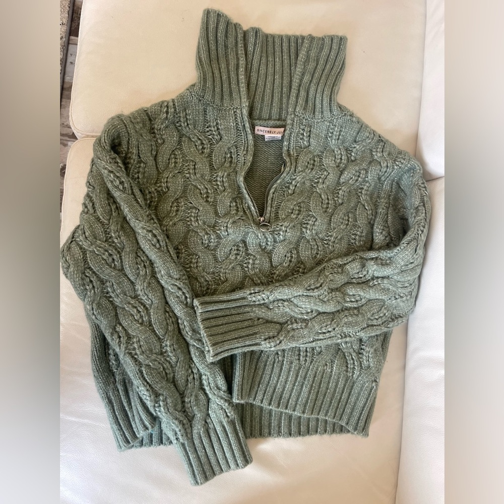 Green Half Zip Sweater